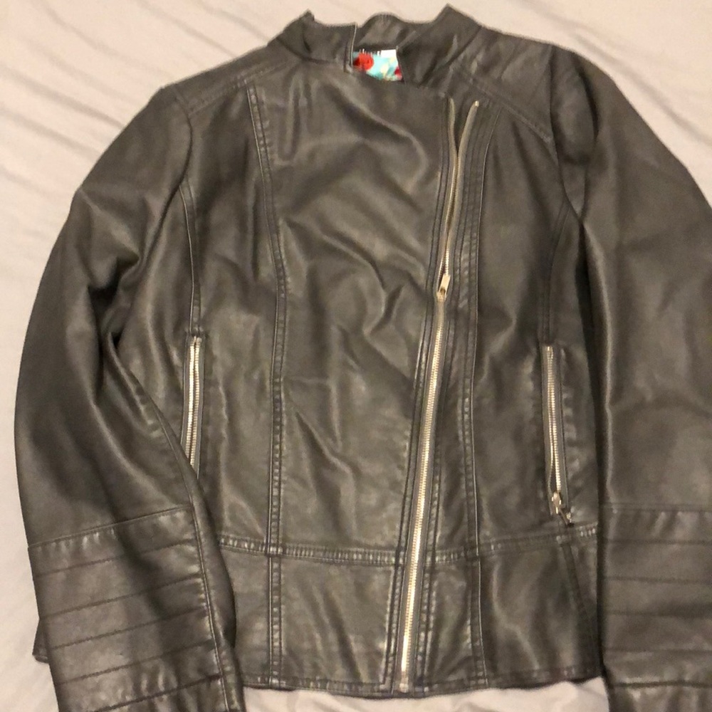 faux leather moto jacket